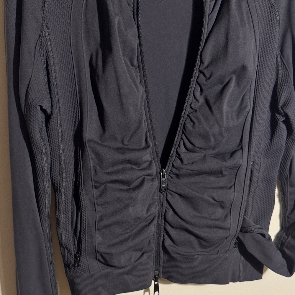 Theory Midnight Black Ruched Jacket - Picture 4 of 7